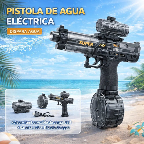 Pistola de Agua Eléctrica LED con Efecto Llama